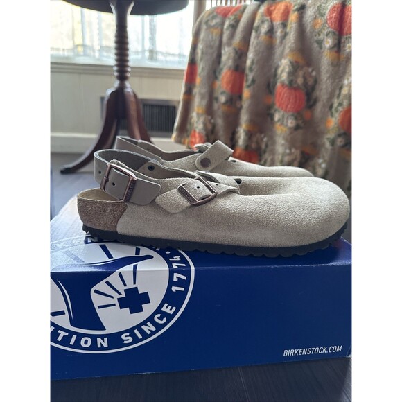 Birkenstock Tokio Suede Taupe NWT Size EU 41 Regular fit - Picture 3 of 6